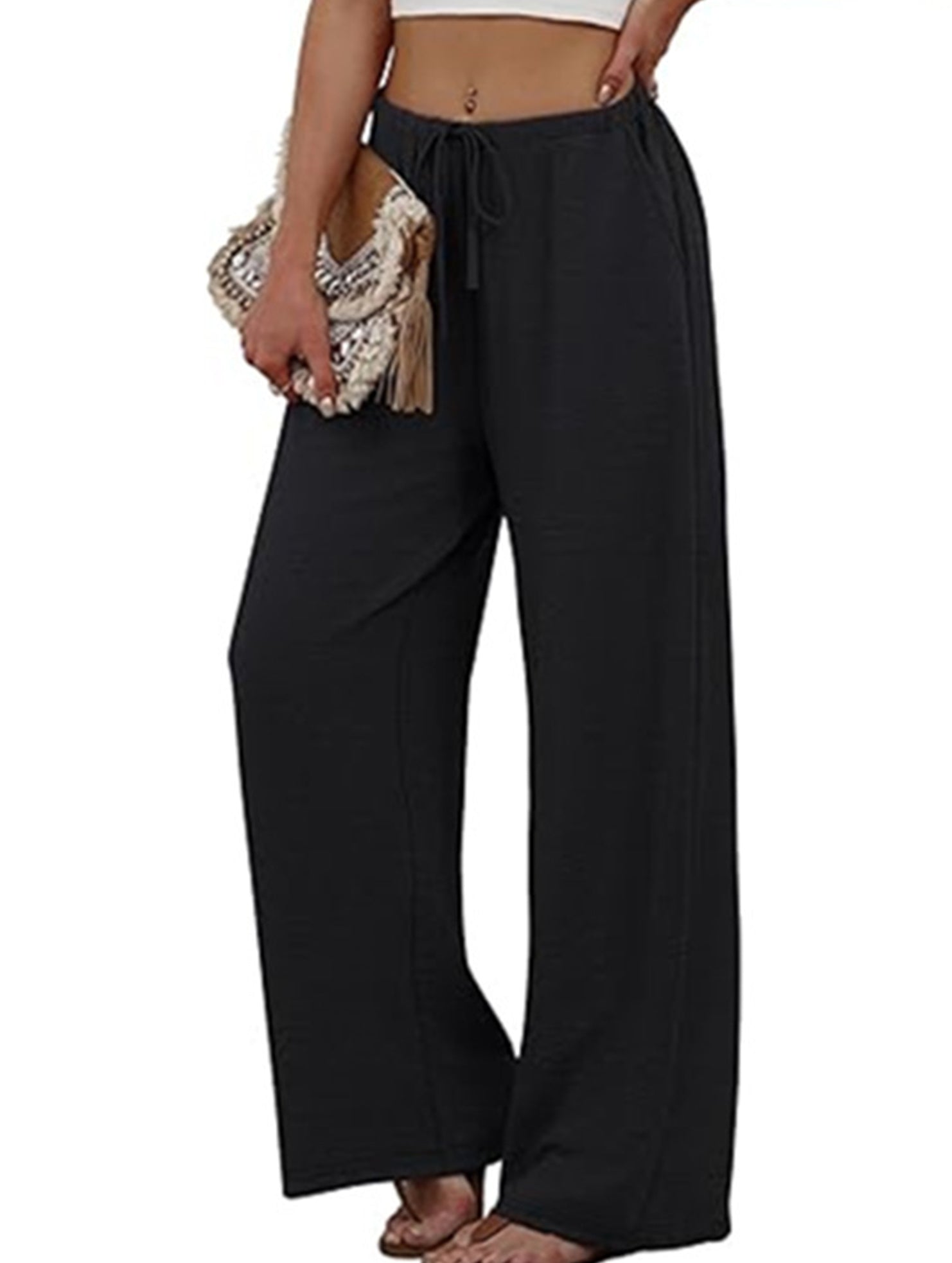 Versatile Elastic Waist Wide-Leg Pants for Women_CWBLP01528