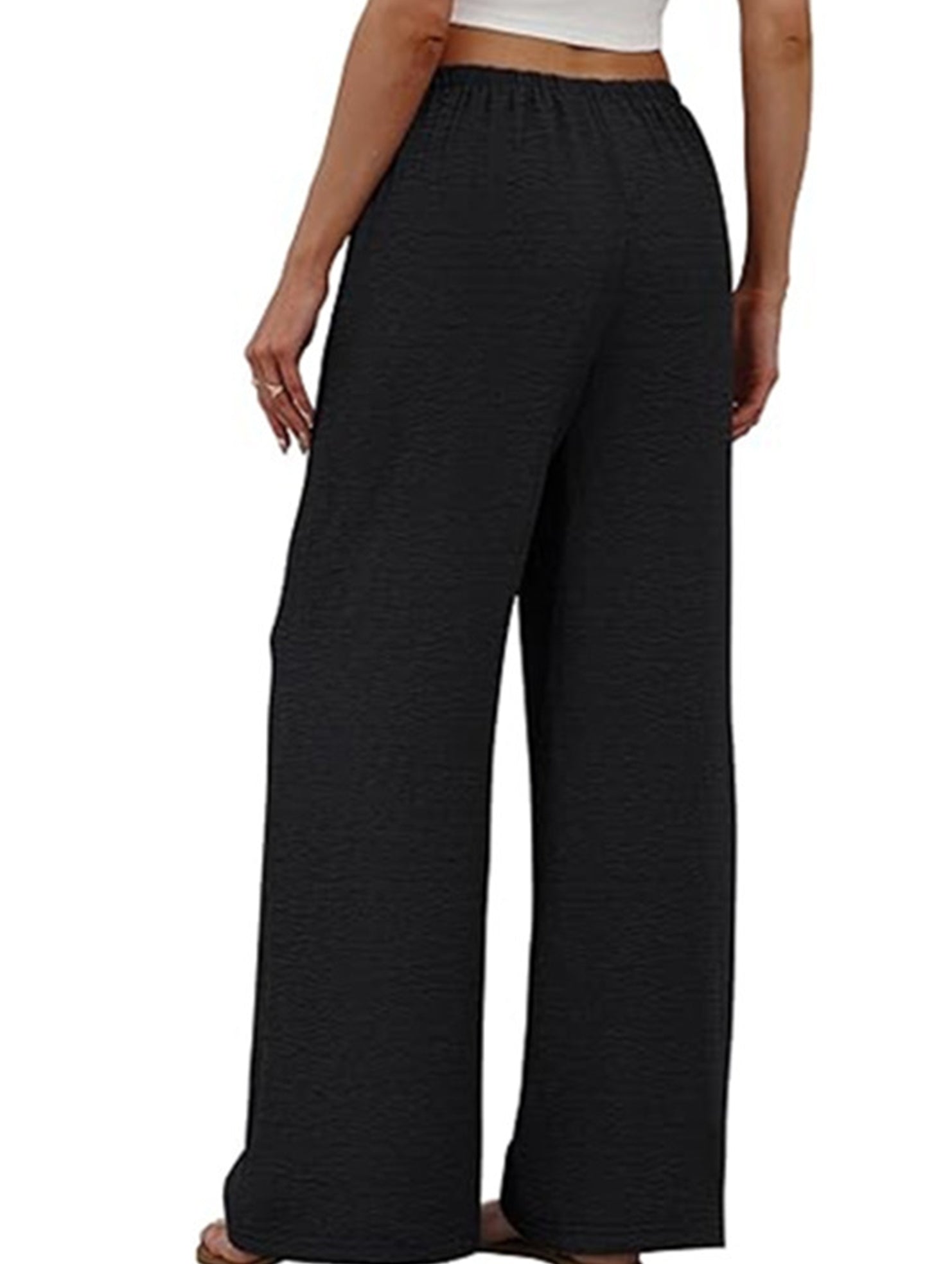 Versatile Elastic Waist Wide-Leg Pants for Women_CWBLP01528