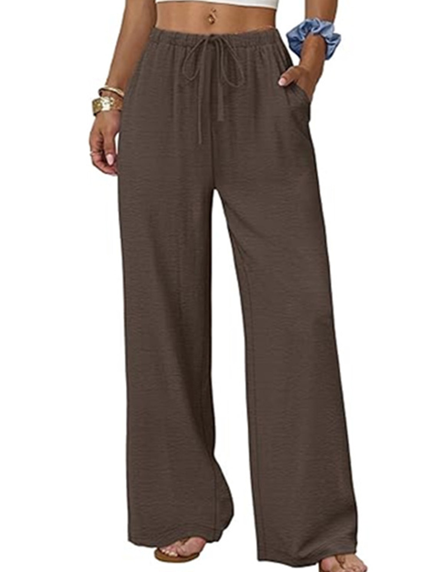 Versatile Elastic Waist Wide-Leg Pants for Women_CWBLP01528