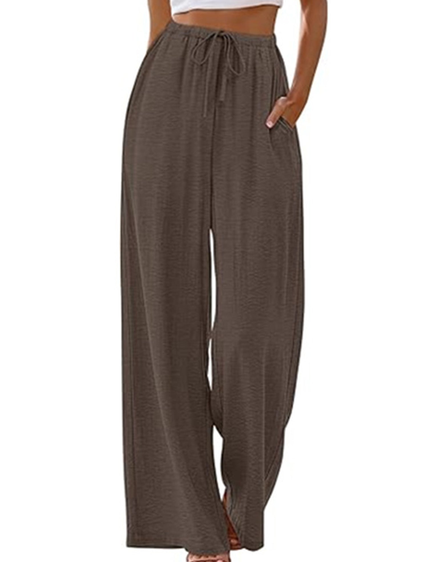 Versatile Elastic Waist Wide-Leg Pants for Women_CWBLP01528