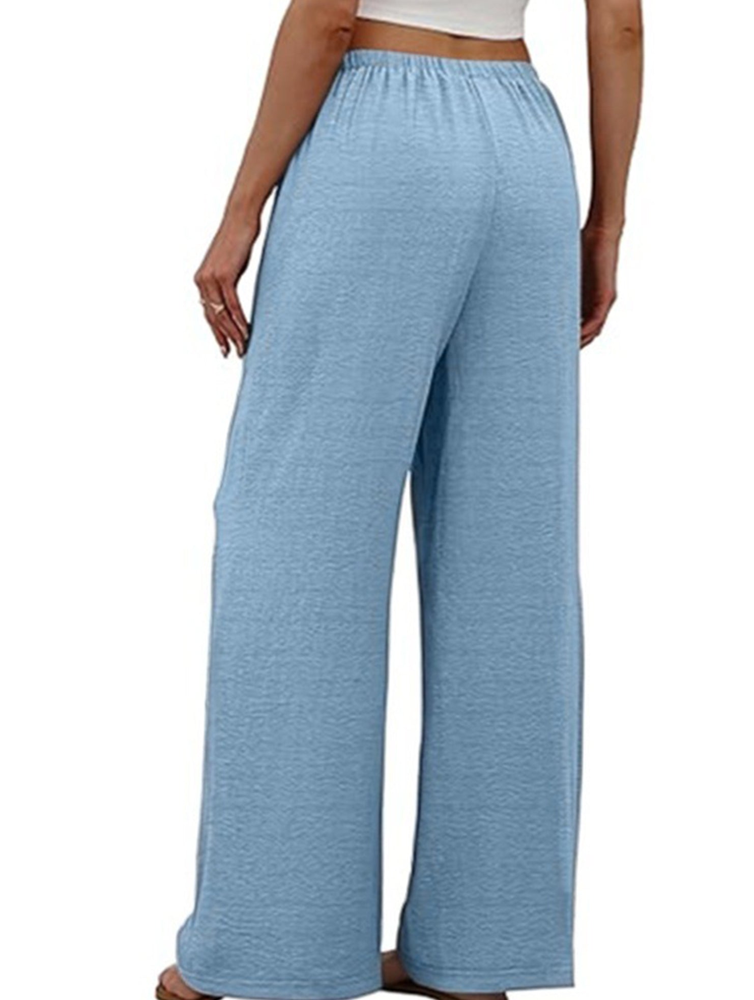 Versatile Elastic Waist Wide-Leg Pants for Women_CWBLP01528