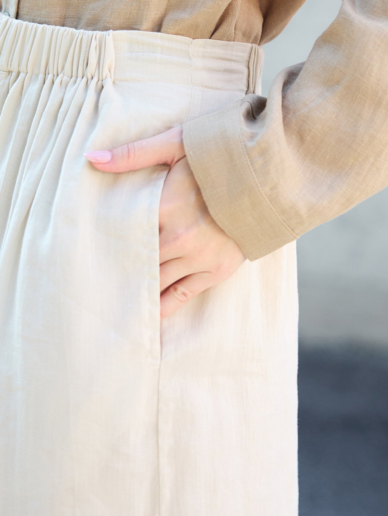Tencel Ramie Balloon Pants Wide Leg Trousers_CWBLP01529