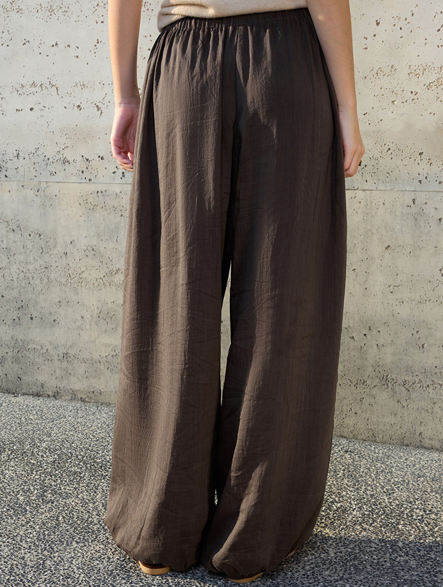 Tencel Ramie Balloon Pants Wide Leg Trousers_CWBLP01529