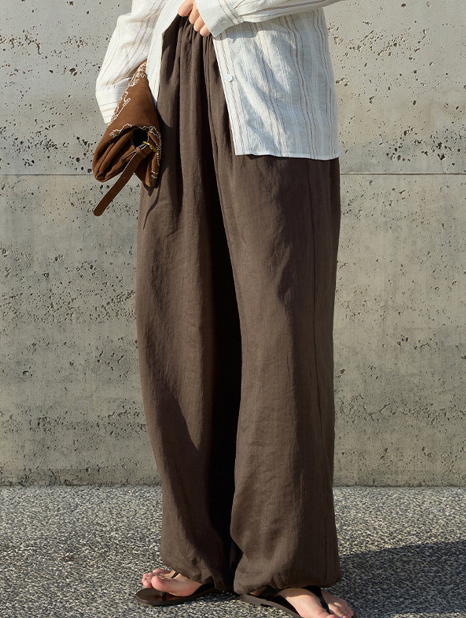 Tencel Ramie Balloon Pants Wide Leg Trousers_CWBLP01529