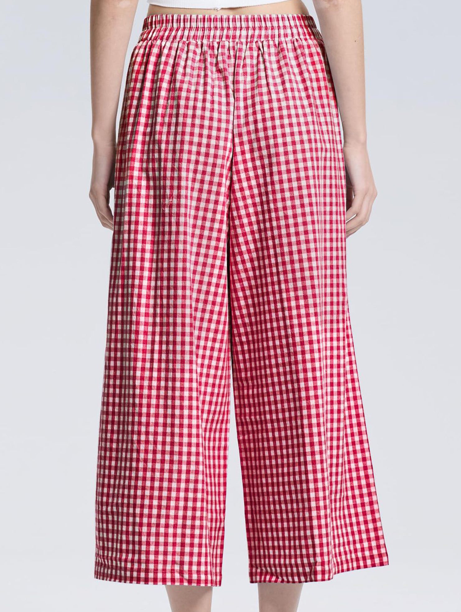 Women's plaid casual loose-fitting wide-leg pants_CWBLP01534