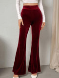 High Waist Slight Flare Office Pants_CWBLP01537
