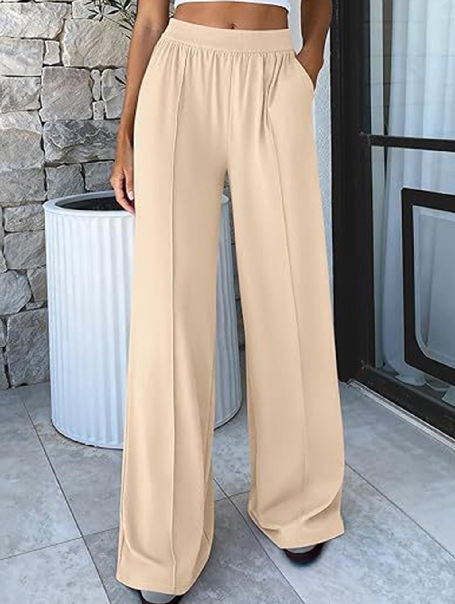 Loose Wide Leg Yoga Lounge Pants_CWBLP01544