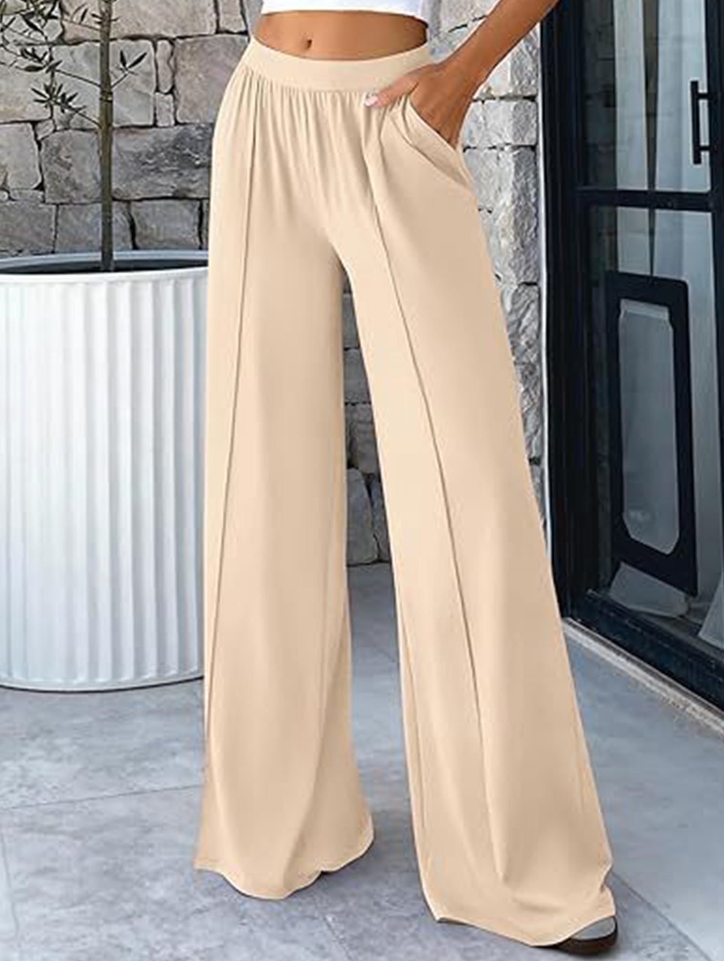 Loose Wide Leg Yoga Lounge Pants_CWBLP01544
