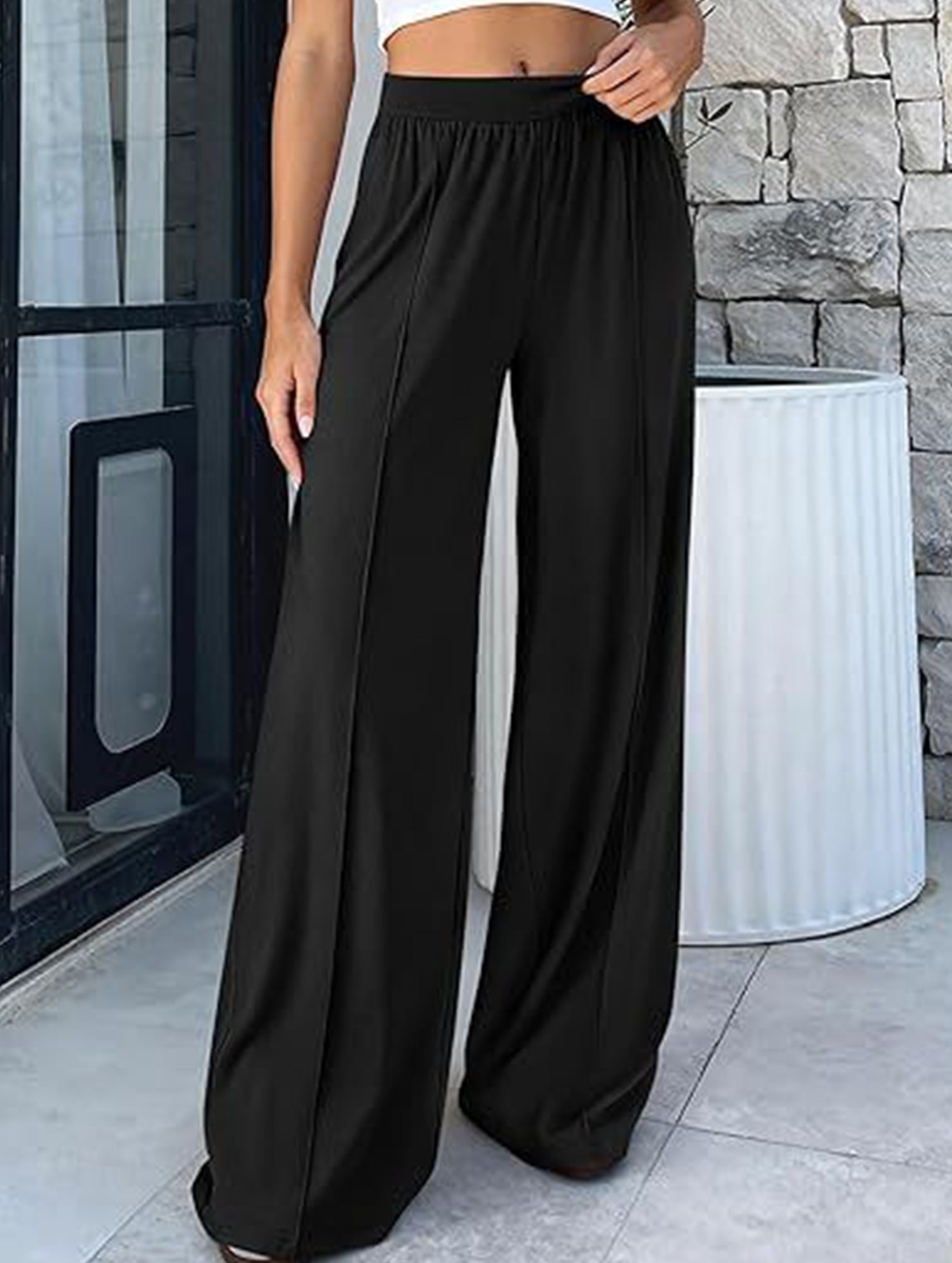 Loose Wide Leg Yoga Lounge Pants_CWBLP01544