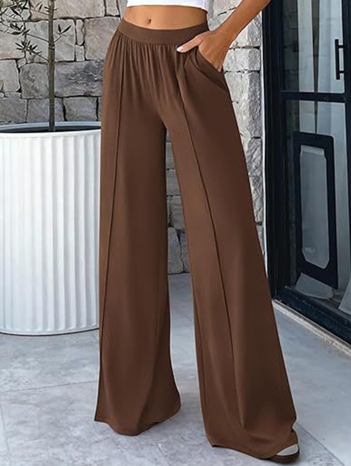 Loose Wide Leg Yoga Lounge Pants_CWBLP01544