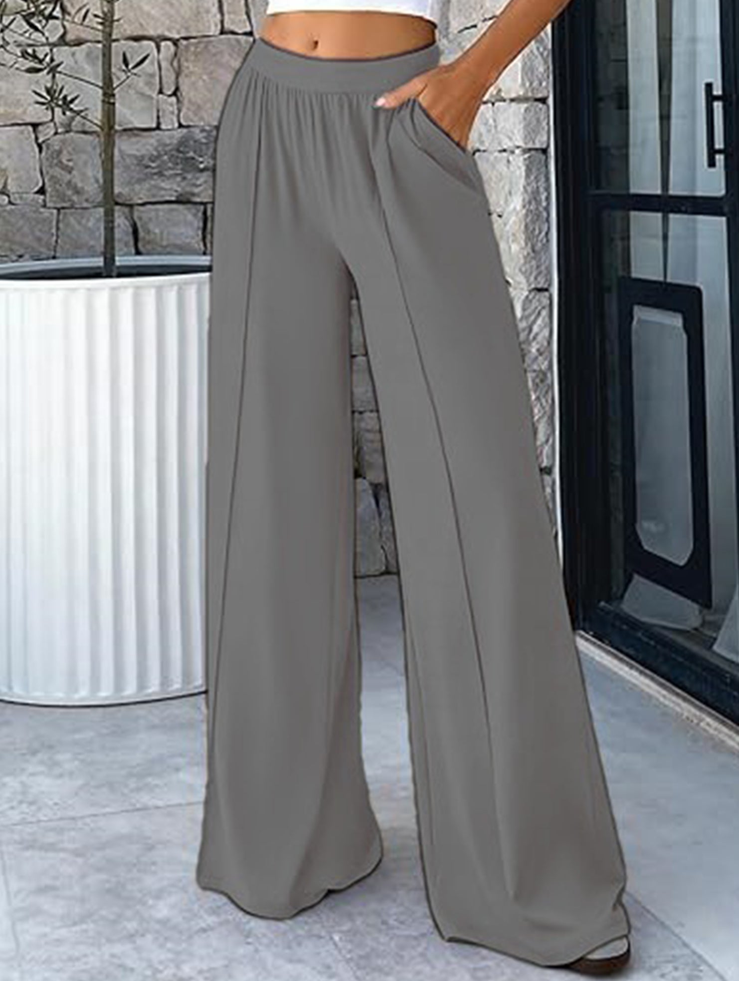 Loose Wide Leg Yoga Lounge Pants_CWBLP01544