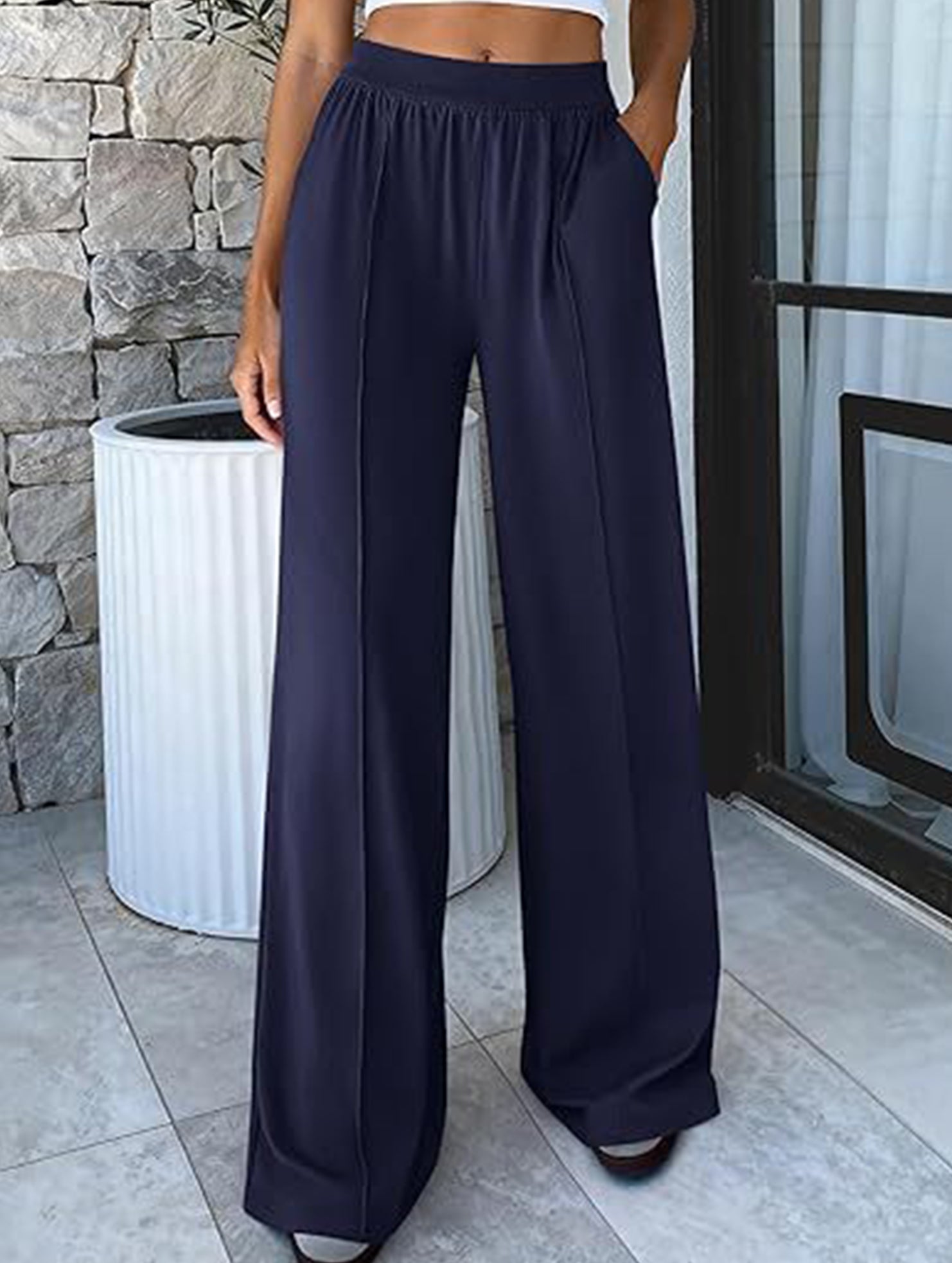 Loose Wide Leg Yoga Lounge Pants_CWBLP01544