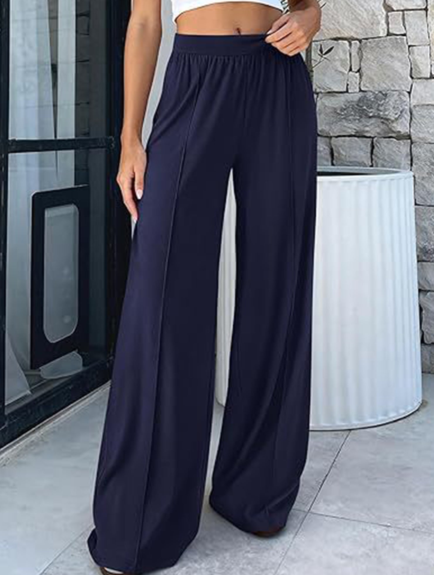 Loose Wide Leg Yoga Lounge Pants_CWBLP01544
