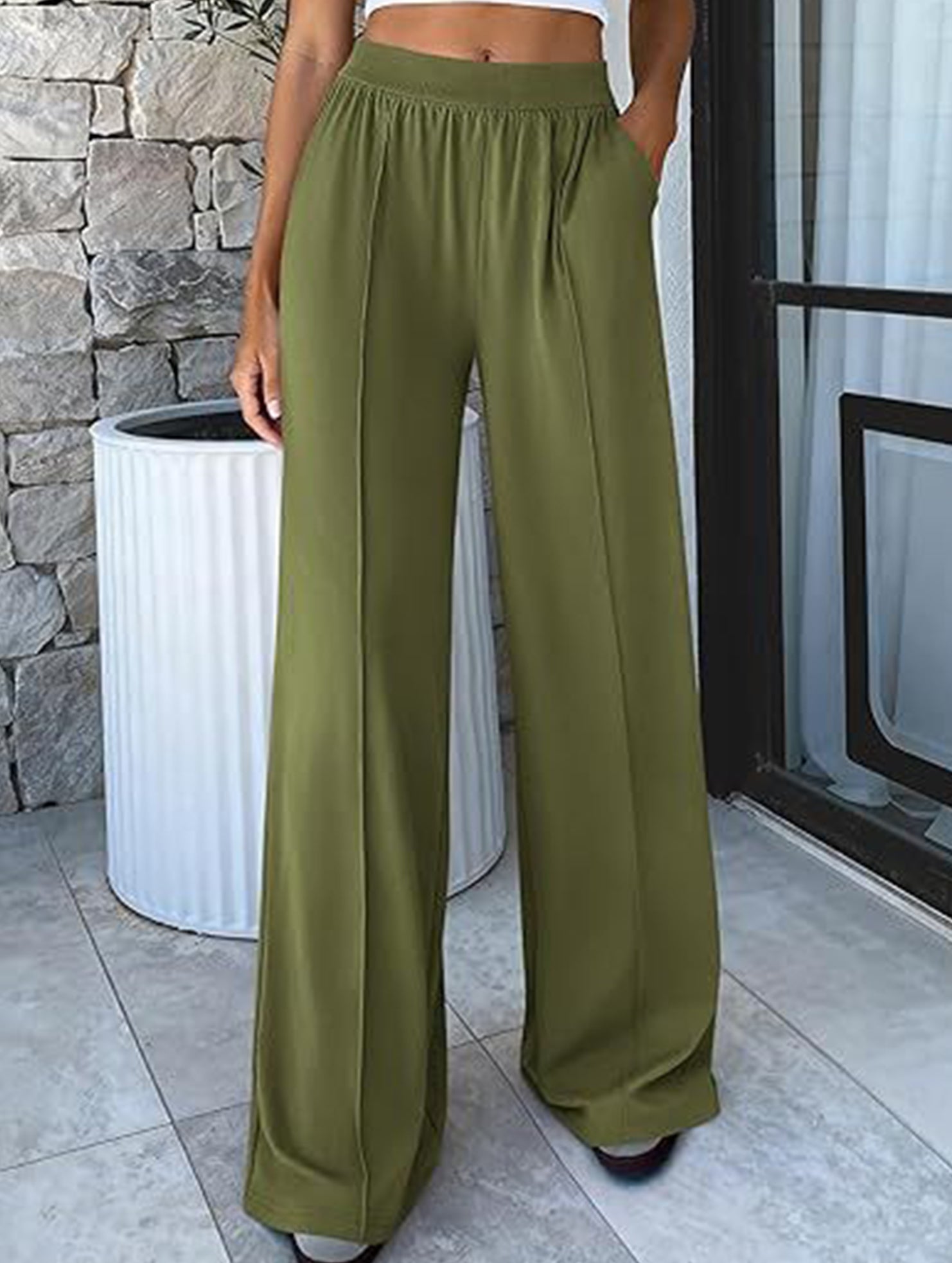 Loose Wide Leg Yoga Lounge Pants_CWBLP01544