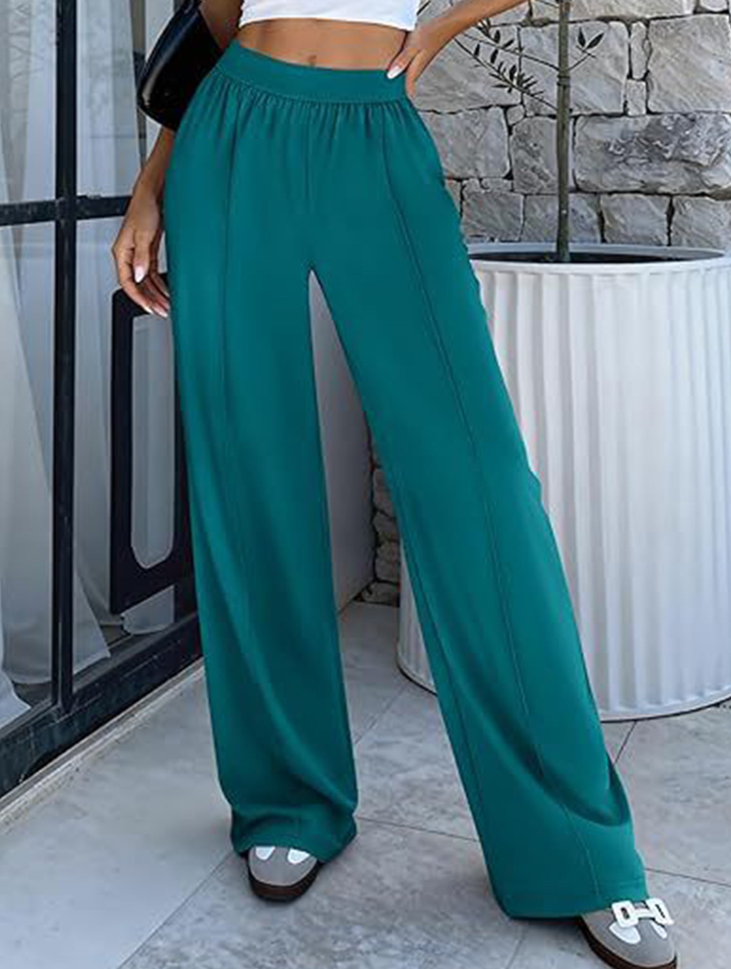 Loose Wide Leg Yoga Lounge Pants_CWBLP01544