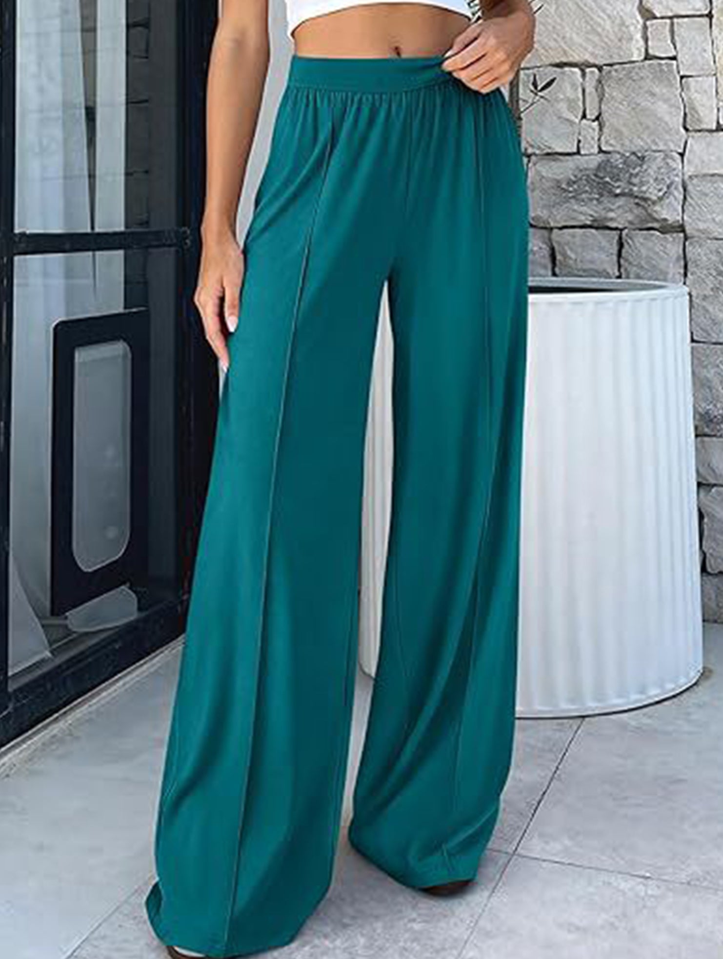 Loose Wide Leg Yoga Lounge Pants_CWBLP01544