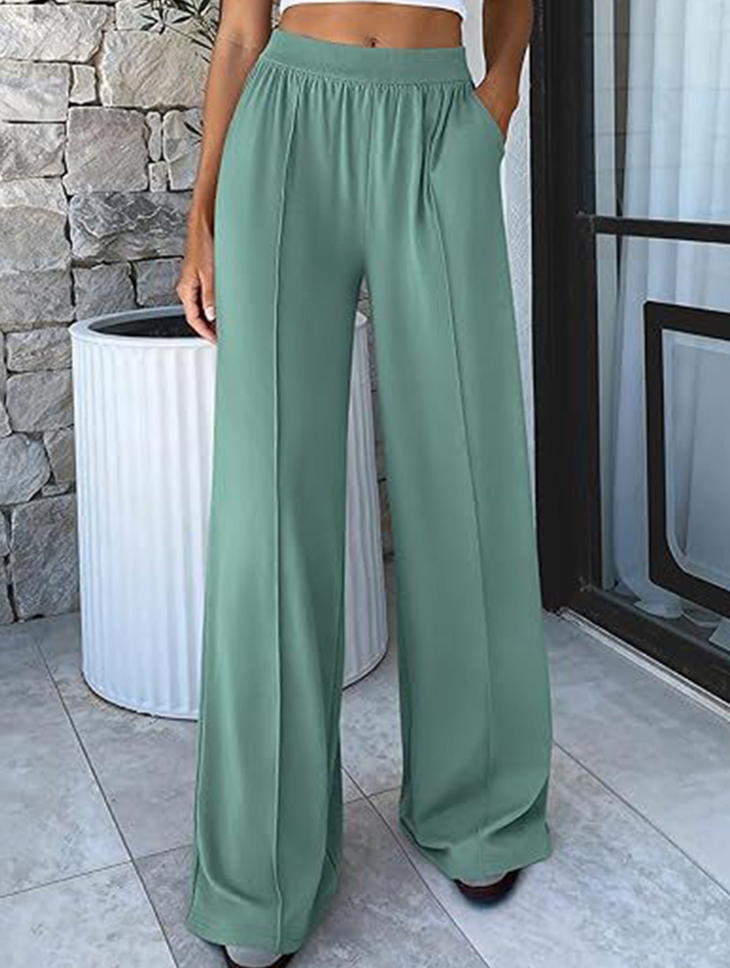 Loose Wide Leg Yoga Lounge Pants_CWBLP01544