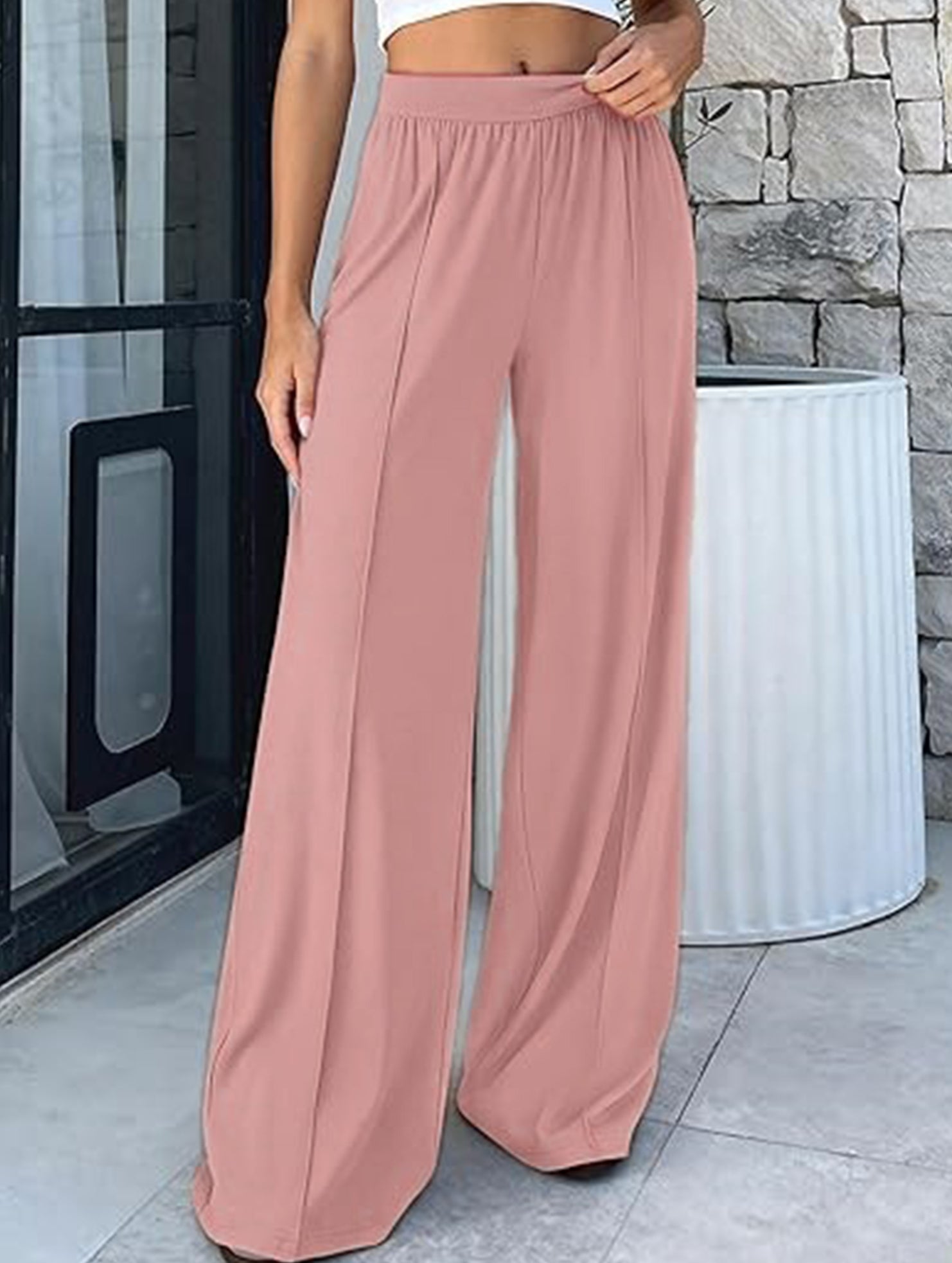 Loose Wide Leg Yoga Lounge Pants_CWBLP01544