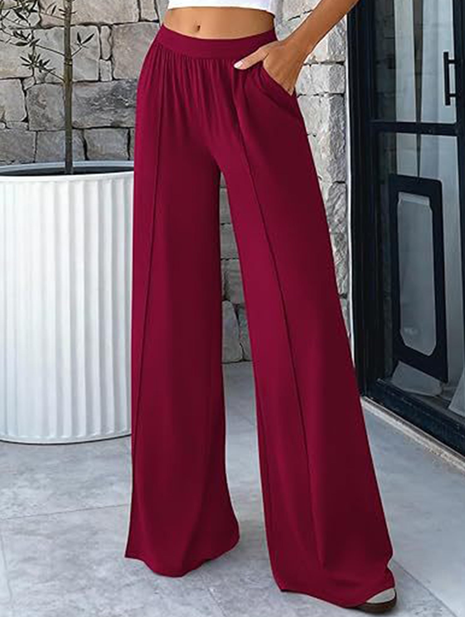 Loose Wide Leg Yoga Lounge Pants_CWBLP01544