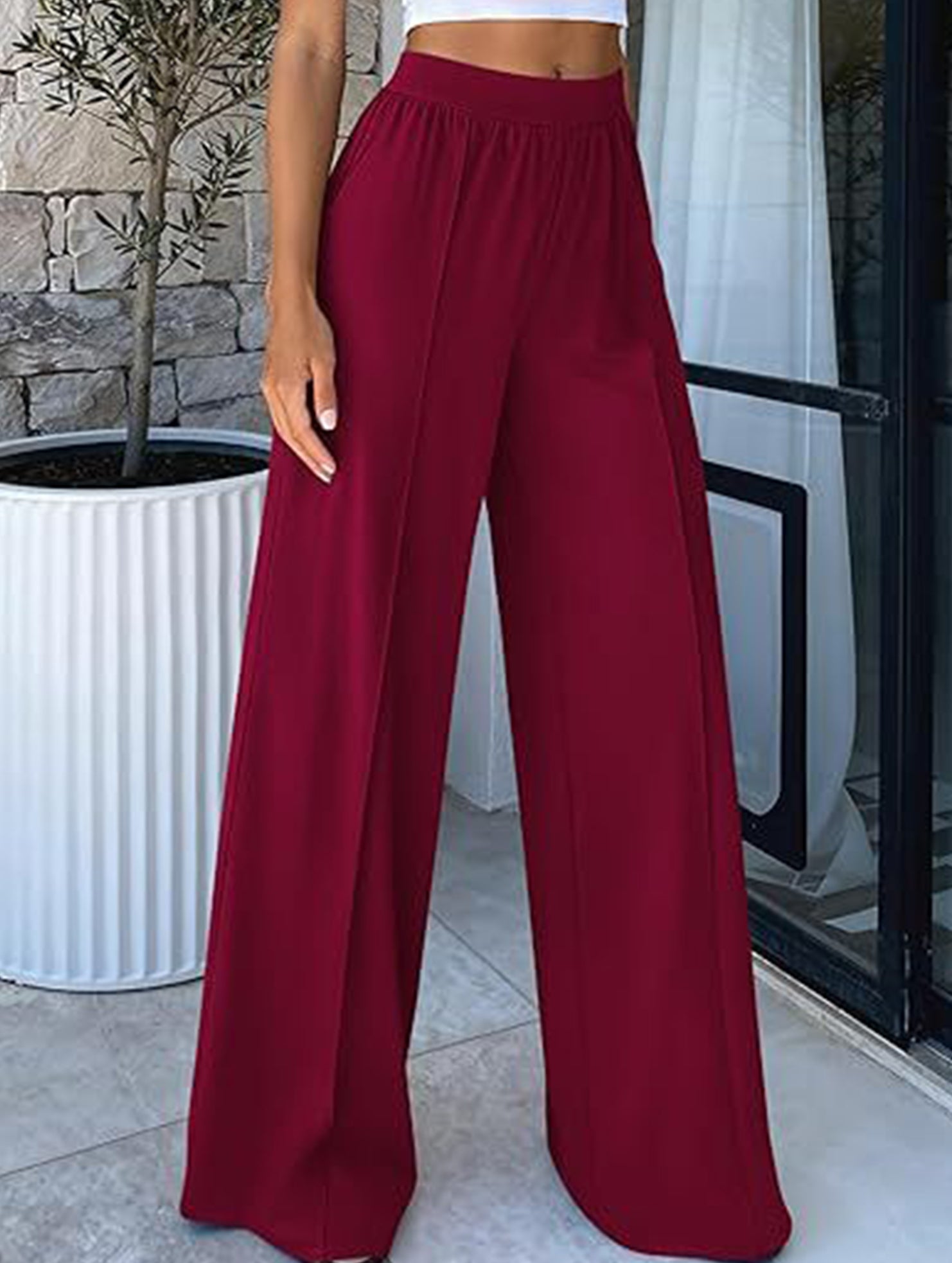 Loose Wide Leg Yoga Lounge Pants_CWBLP01544
