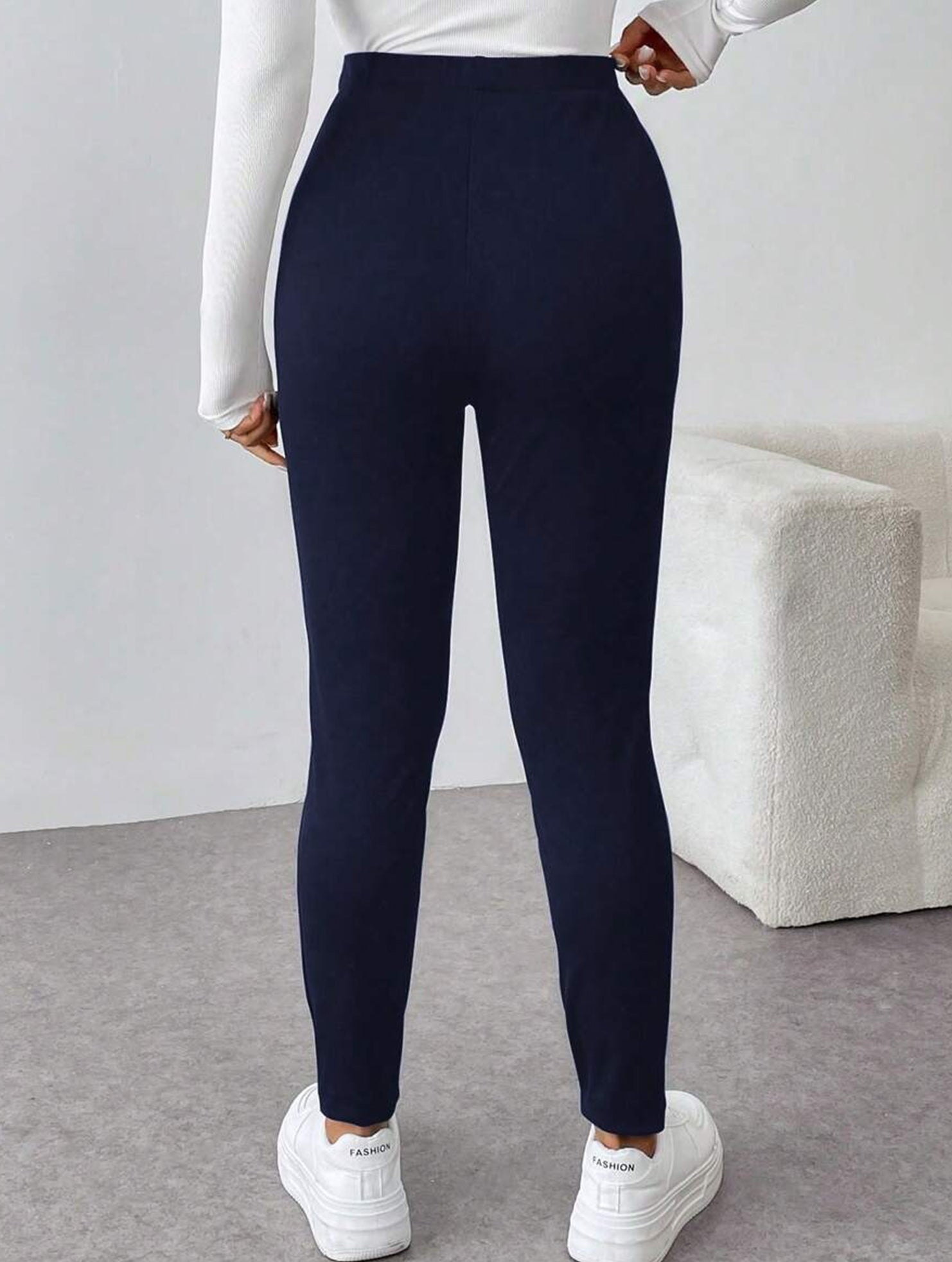 High Waist Stretch Slim Straight Pants_CWBLP01552