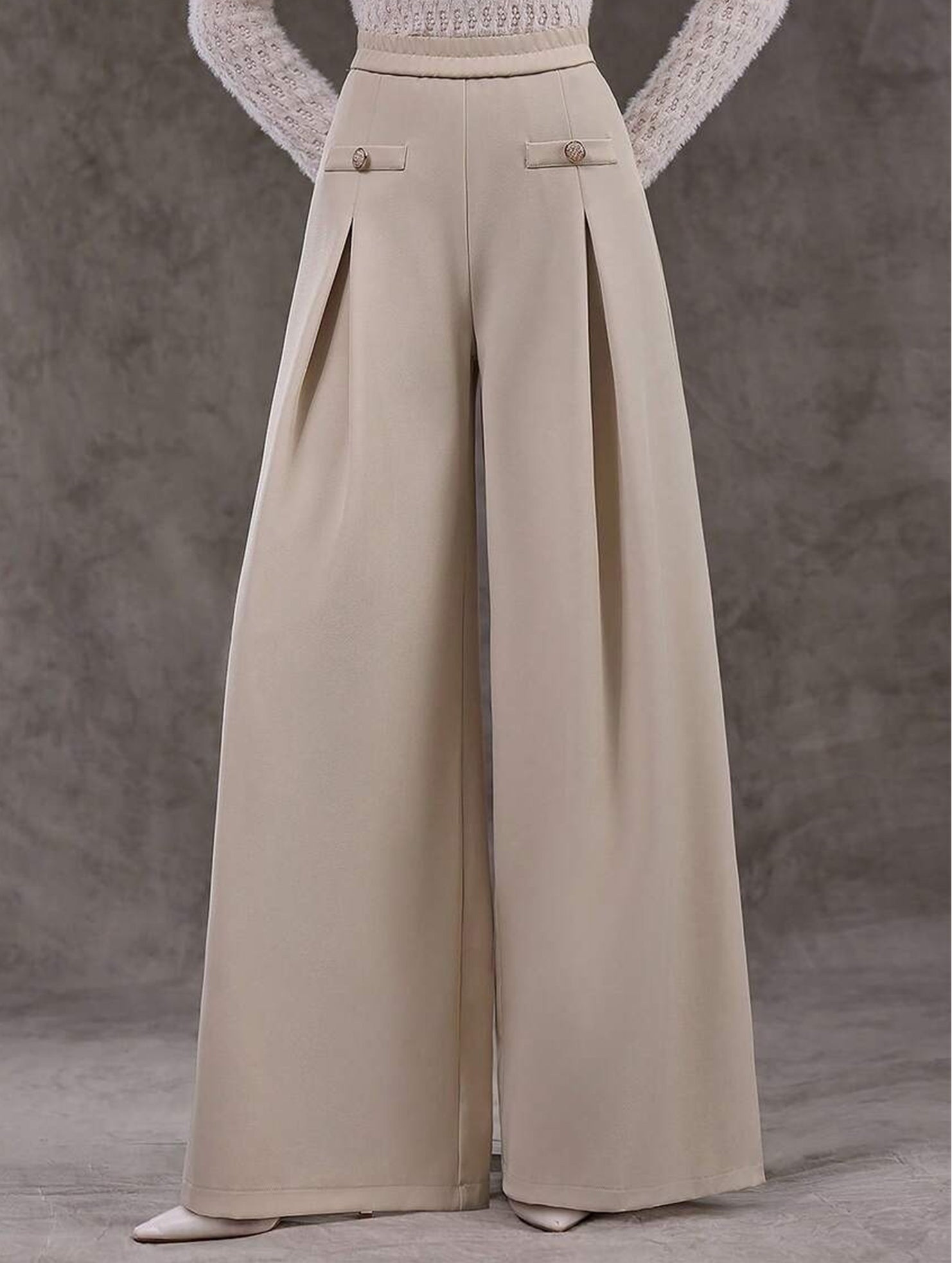 High Waist Wide Leg Office Straight Pants_CWBLP01553