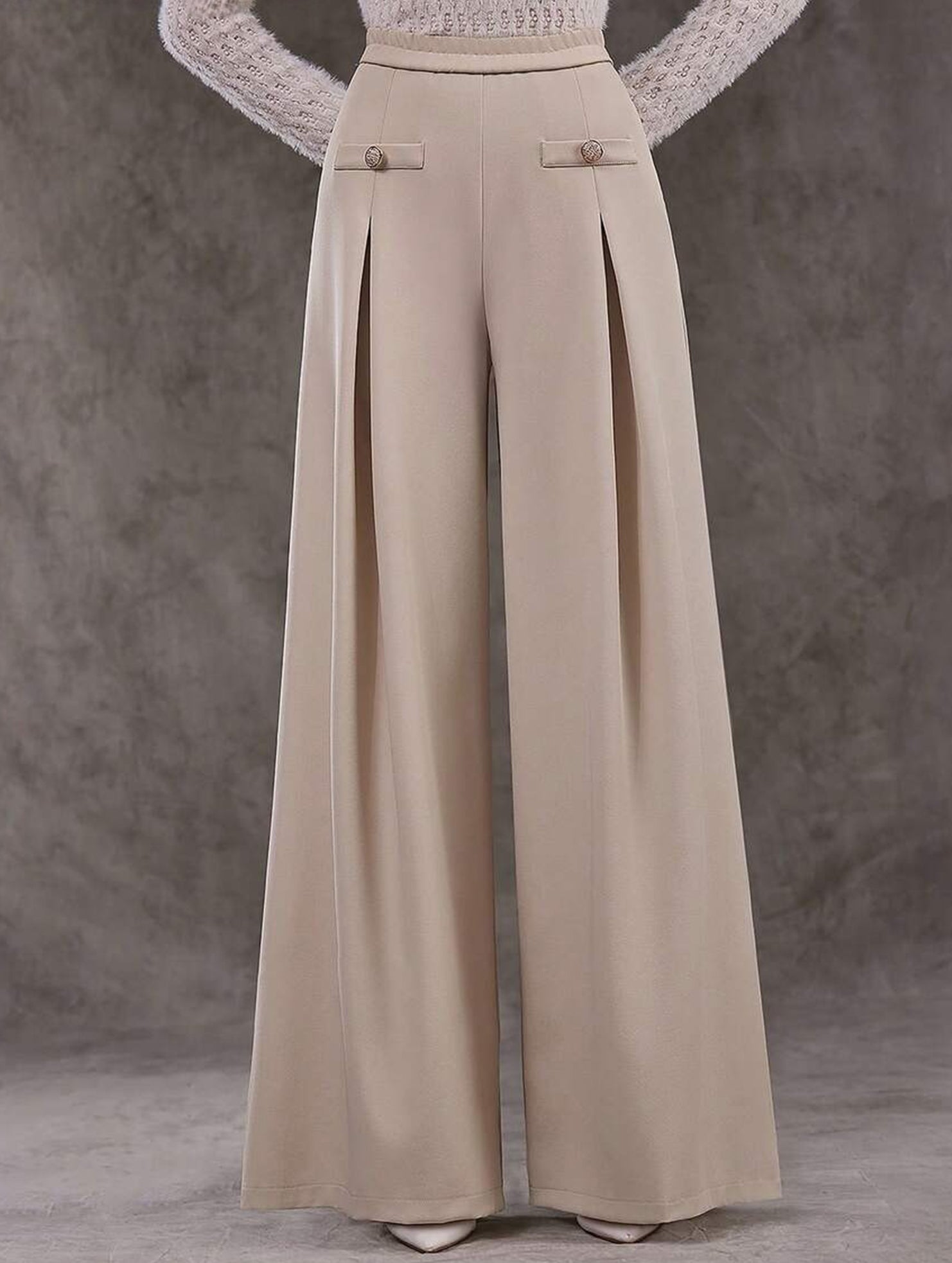 High Waist Wide Leg Office Straight Pants_CWBLP01553