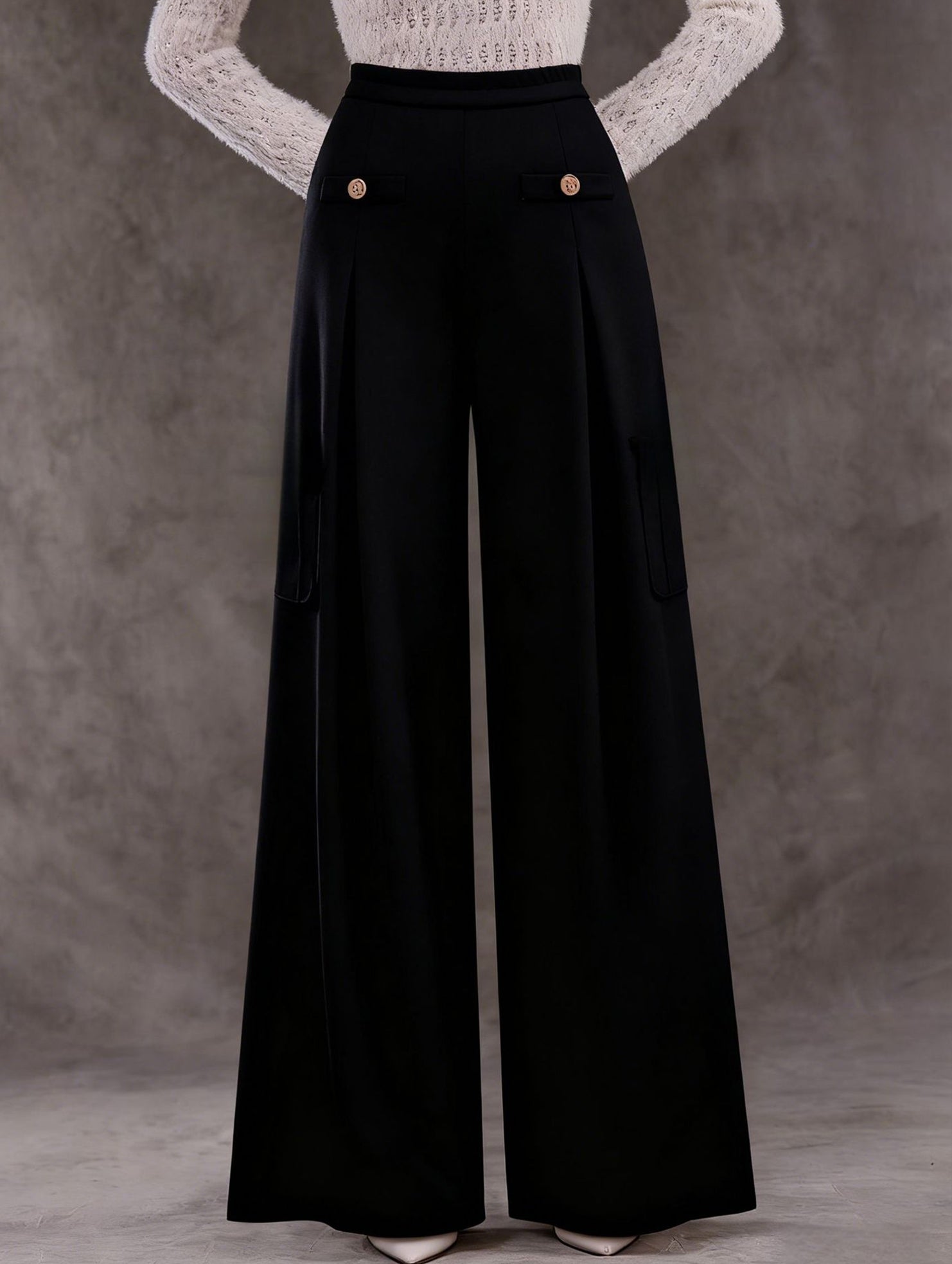 High Waist Wide Leg Office Straight Pants_CWBLP01553