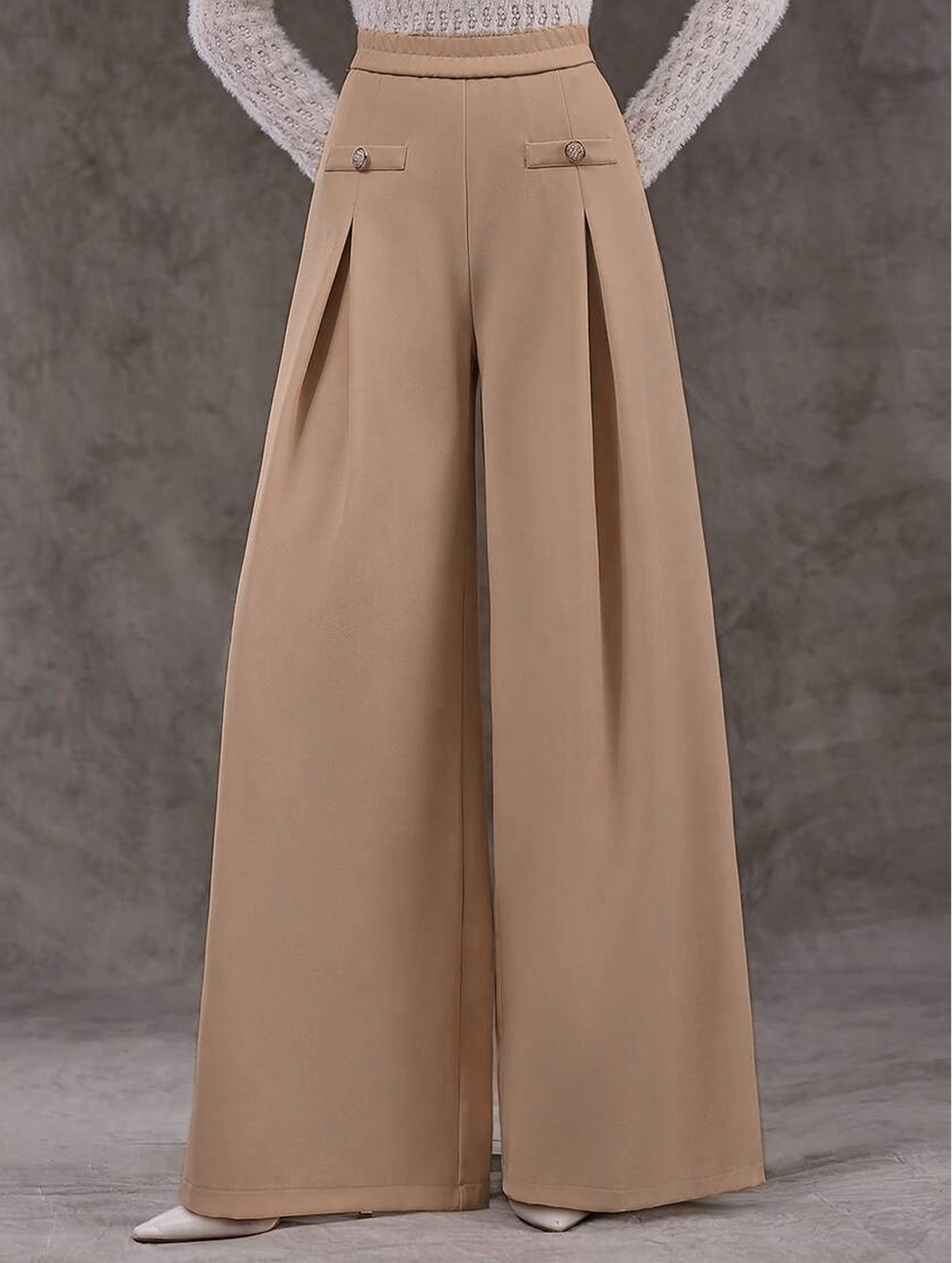 High Waist Wide Leg Office Straight Pants_CWBLP01553
