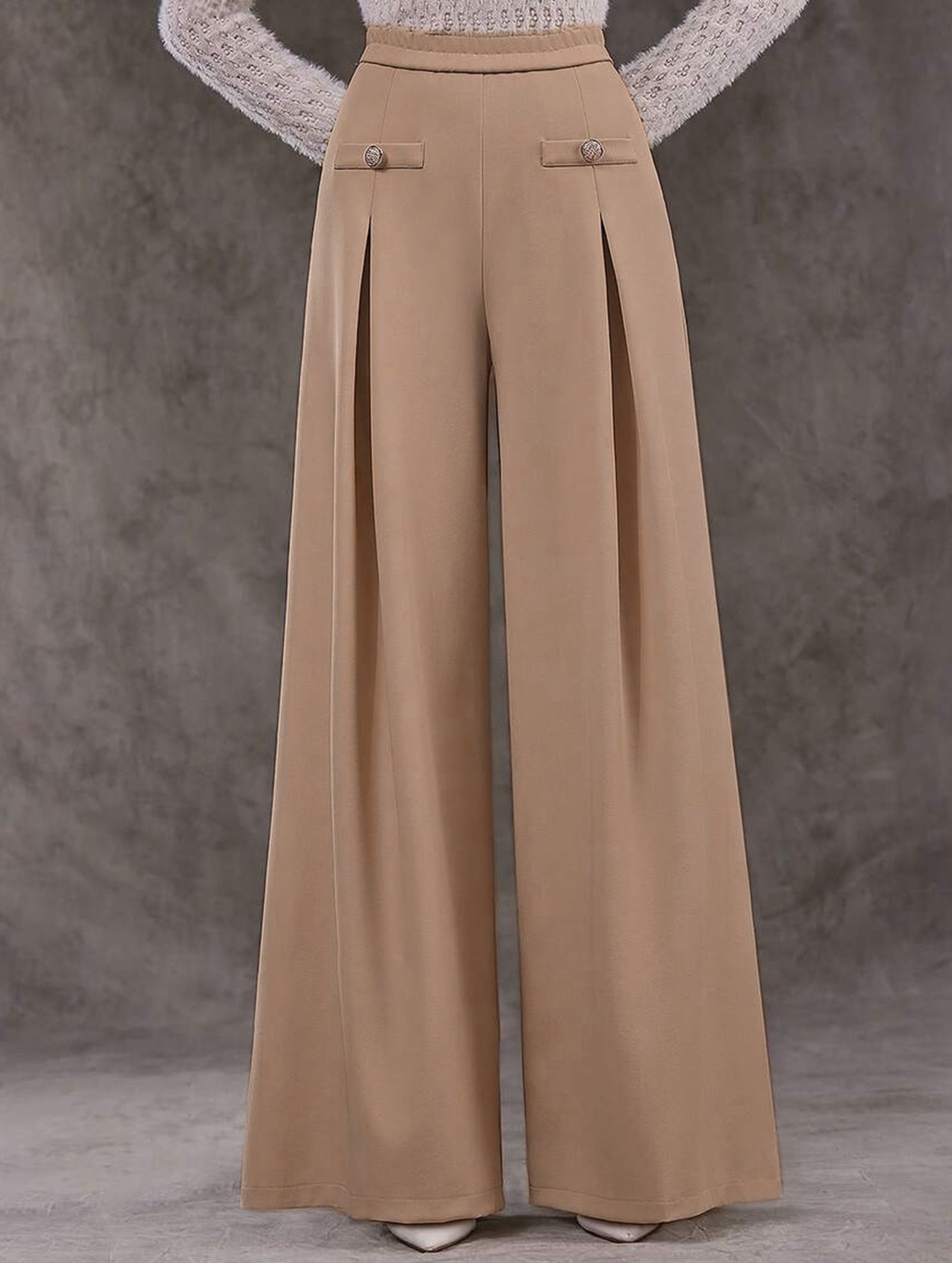 High Waist Wide Leg Office Straight Pants_CWBLP01553