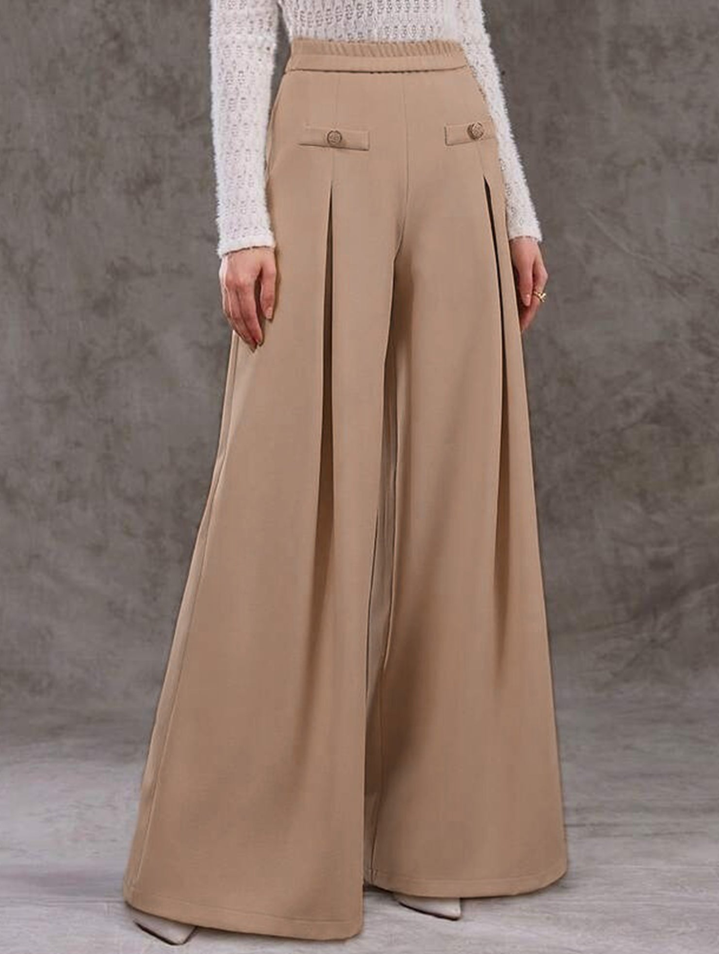 High Waist Wide Leg Office Straight Pants_CWBLP01553