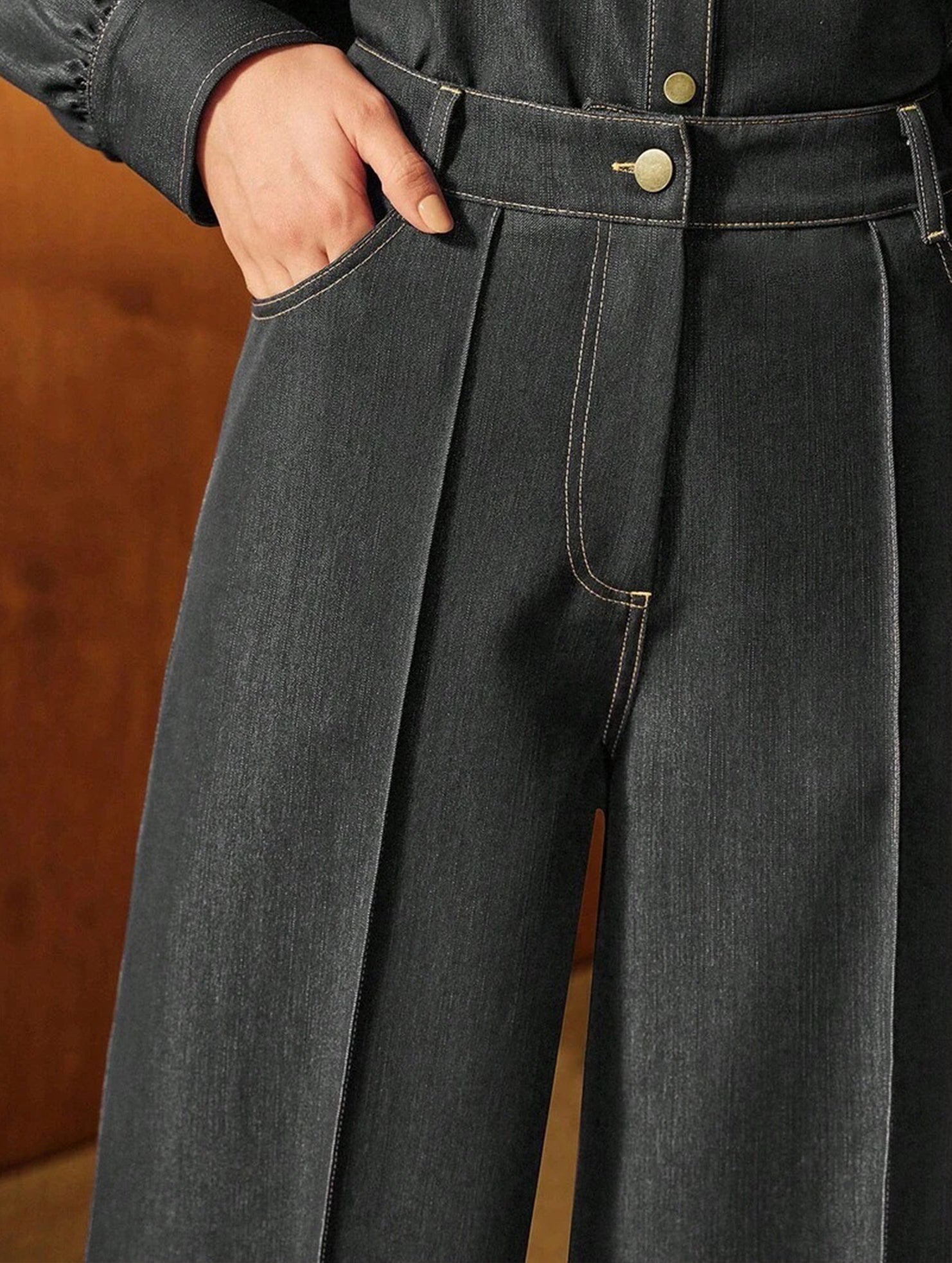High Waist Loose Straight Denim Pants_CWBLP01557