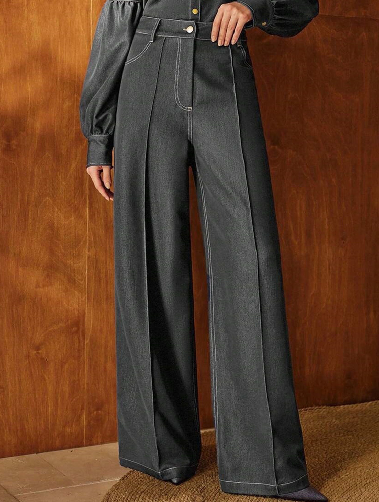 High Waist Loose Straight Denim Pants_CWBLP01557