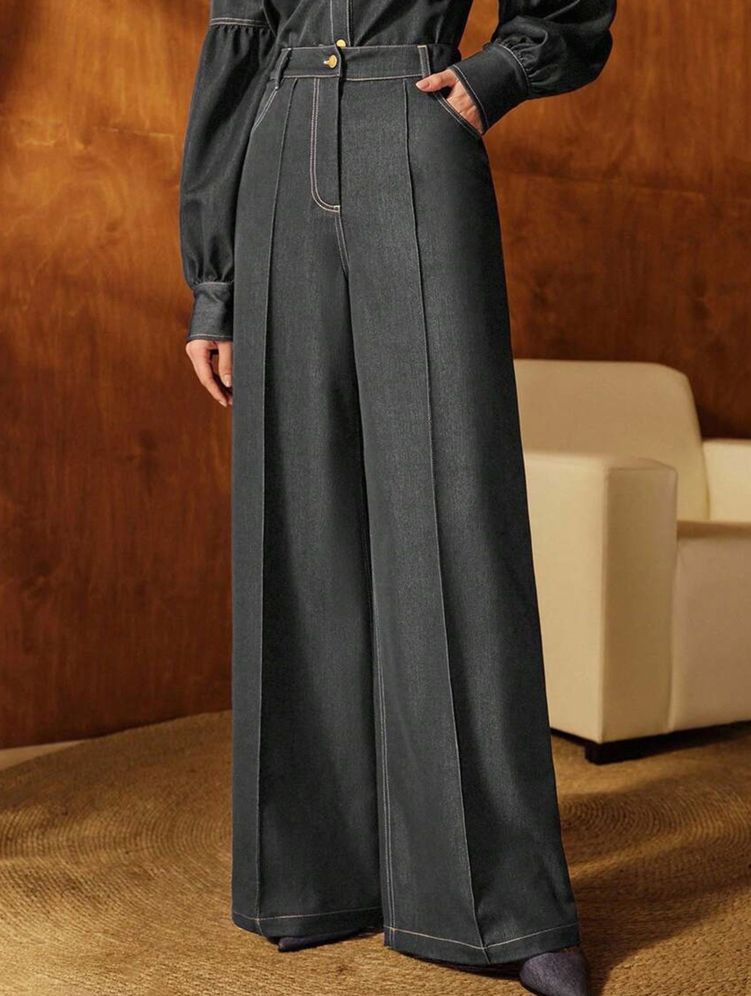 High Waist Loose Straight Denim Pants_CWBLP01557