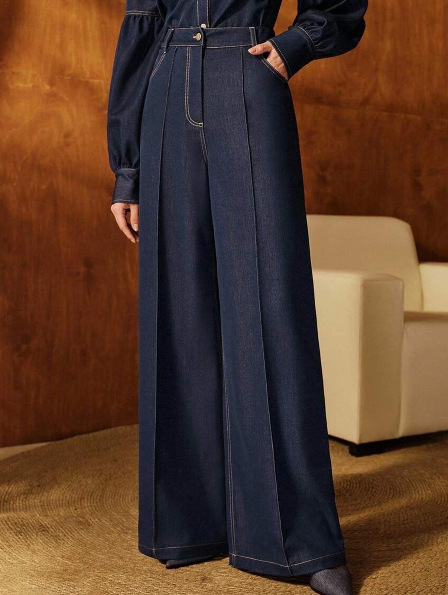 High Waist Loose Straight Denim Pants_CWBLP01557
