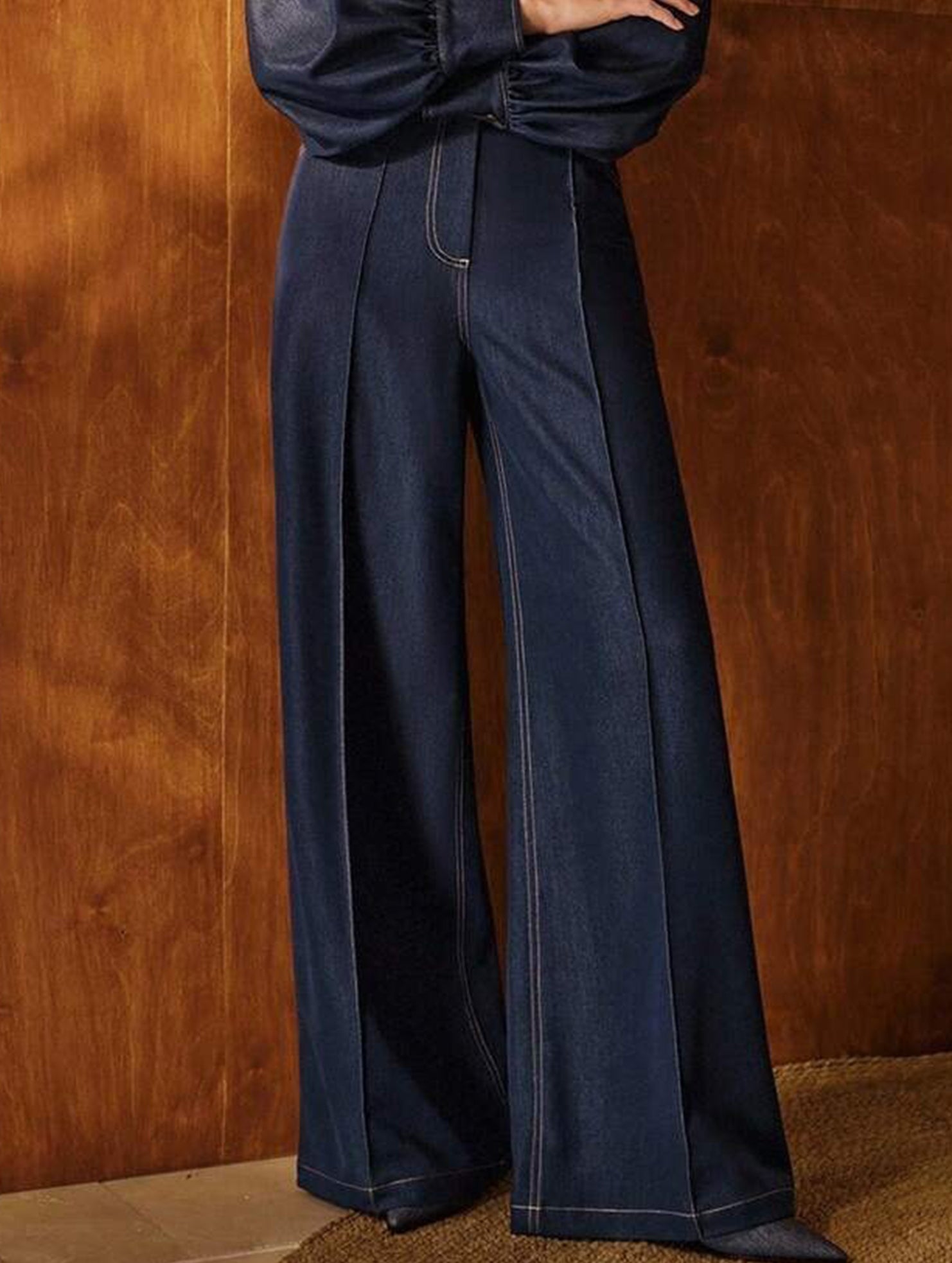 High Waist Loose Straight Denim Pants_CWBLP01557