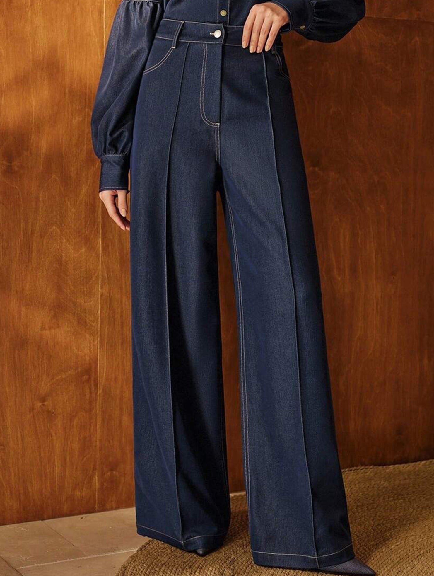 High Waist Loose Straight Denim Pants_CWBLP01557