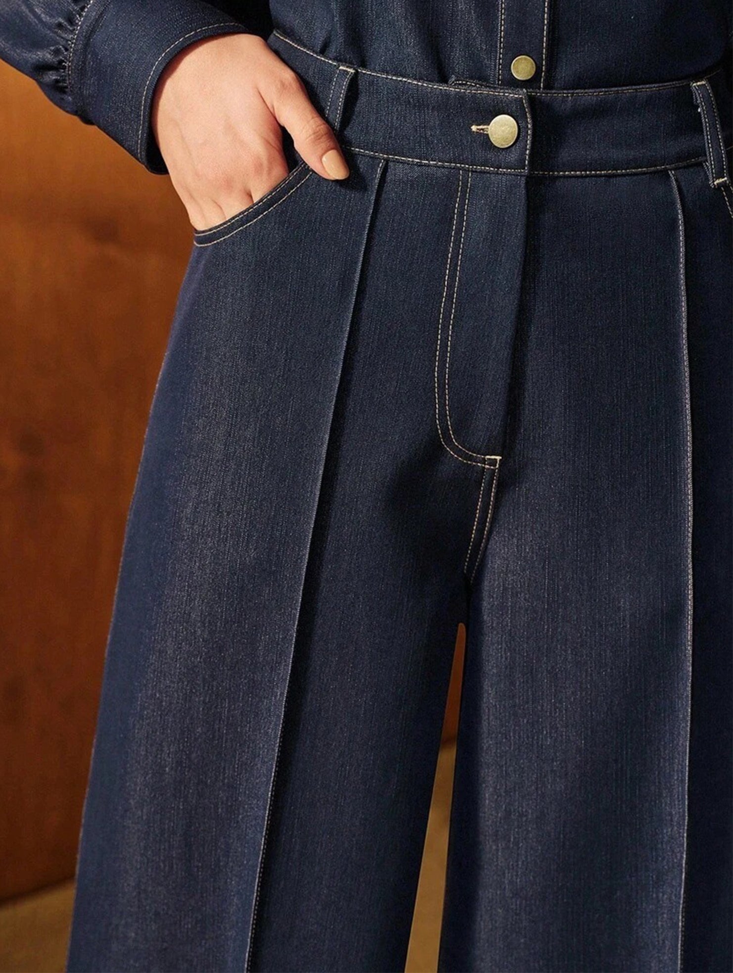 High Waist Loose Straight Denim Pants_CWBLP01557