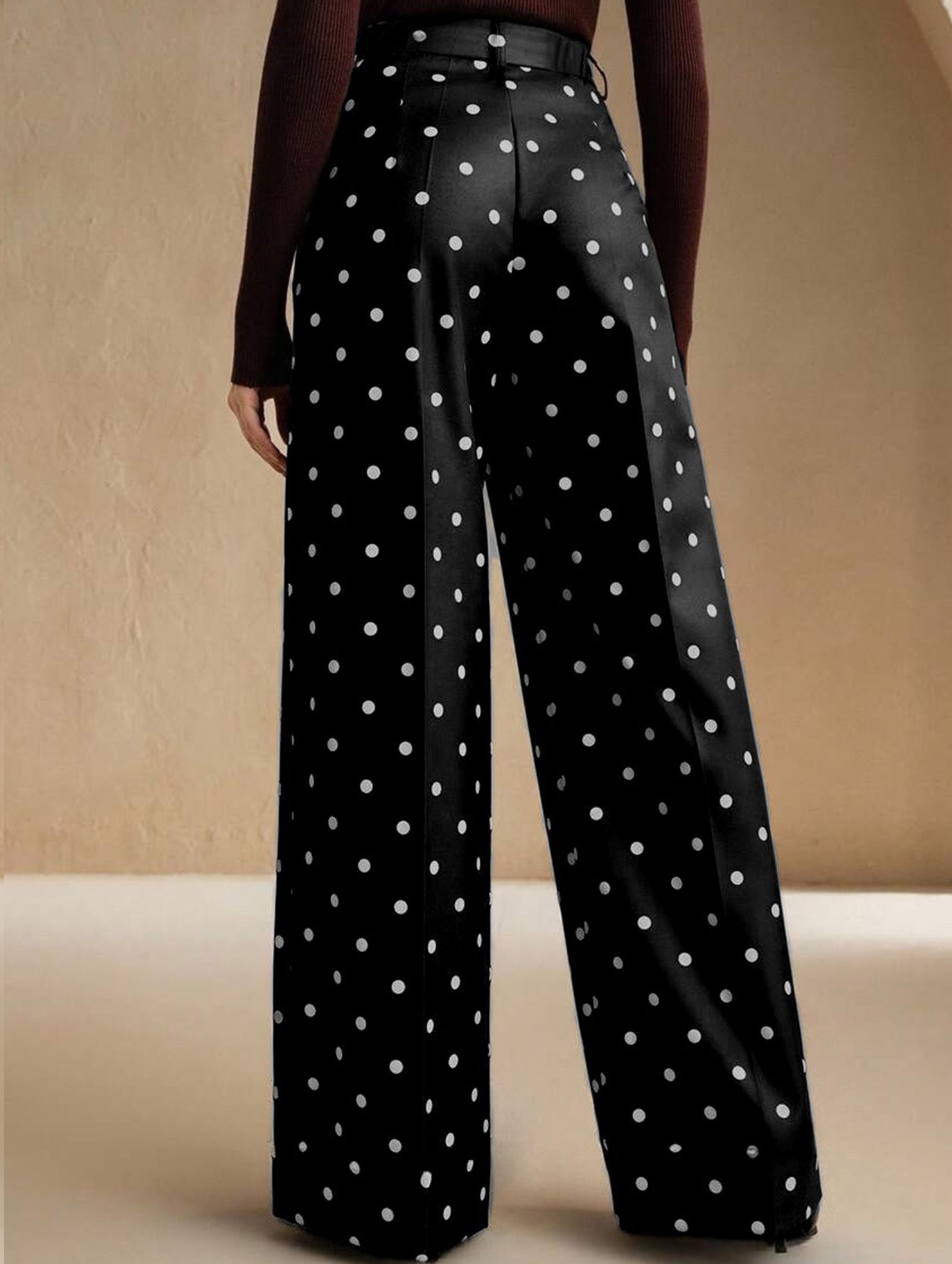 Vintage Polka Dot High Waist Wide Pants