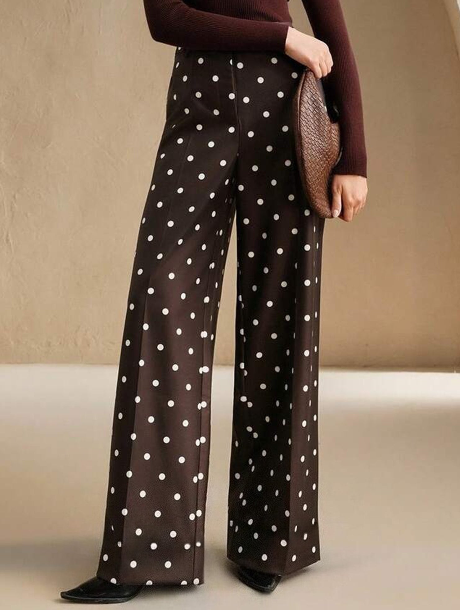 Vintage Polka Dot High Waist Wide Pants