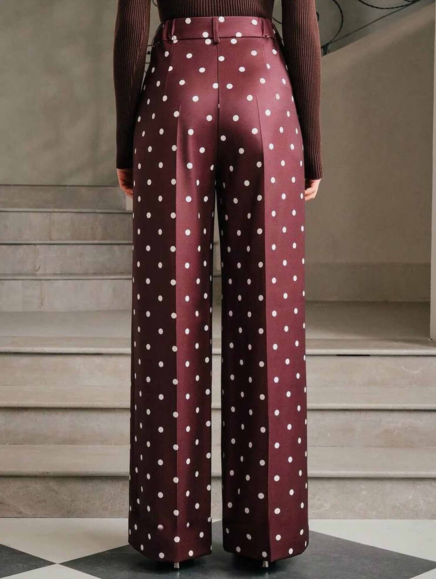 Vintage Polka Dot High Waist Wide Pants