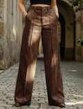 Corduroy High Waist Wide Leg Pants