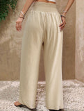 High Waist Tie Wide Leg Pants