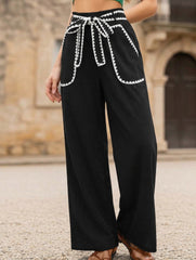 Contrast Color Straight Leg Pants