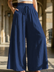 Elastic Waist Wide Leg Pants