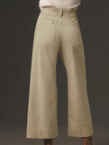 High Waist Button Wide Leg Pants