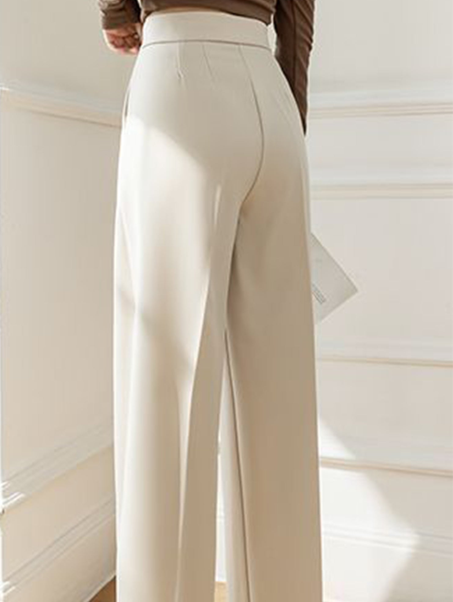 Tie Waist Wide Leg Suit Pants