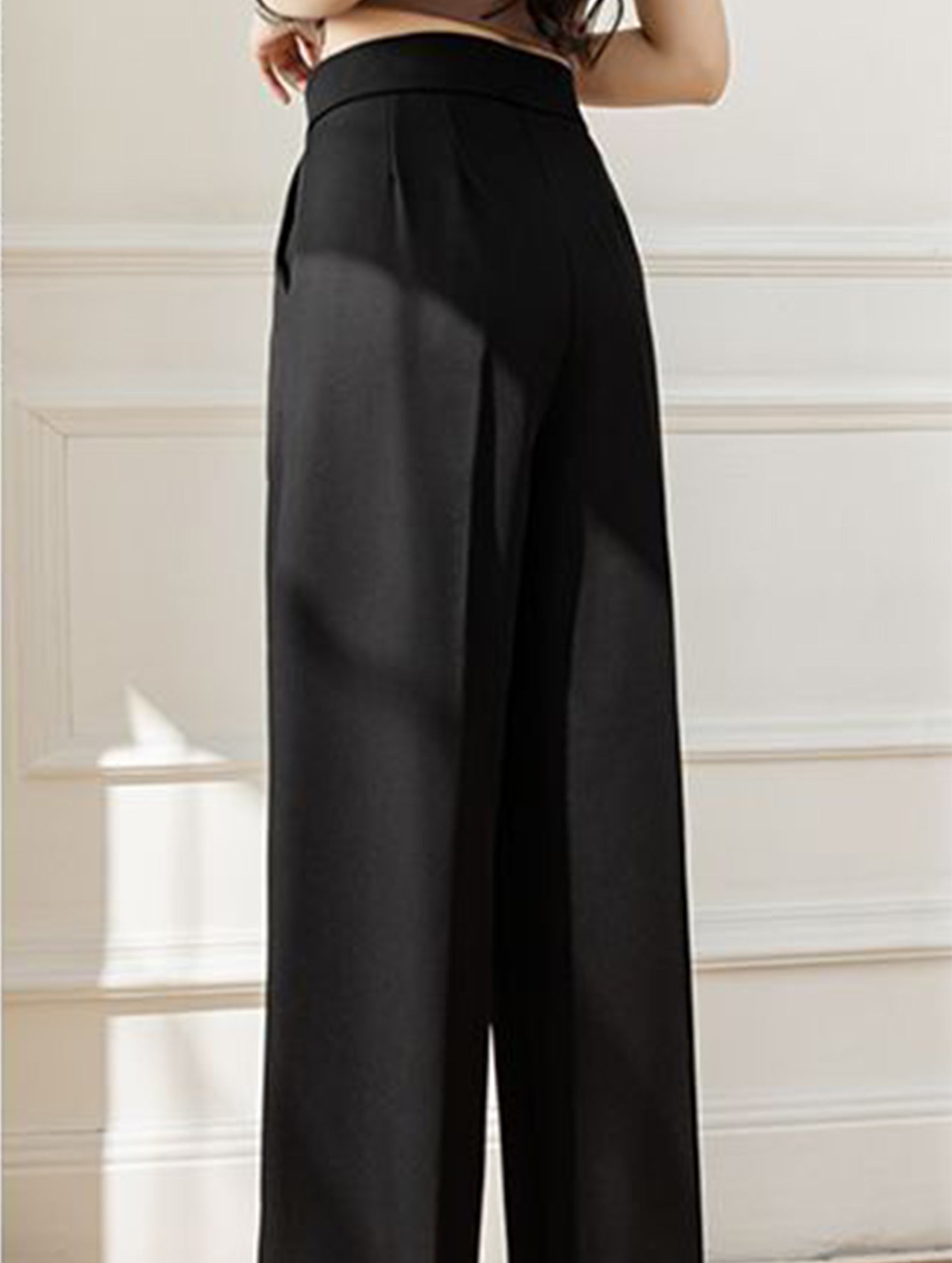 Tie Waist Wide Leg Suit Pants