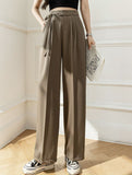 Tie Waist Wide Leg Suit Pants