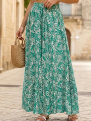 High Waist Print Wide Leg Pants
